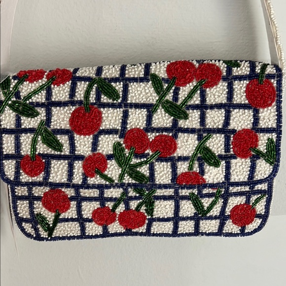 Made In India | Cherries Beaded Shoulder Bag 🍒 - Picture 1 of 11